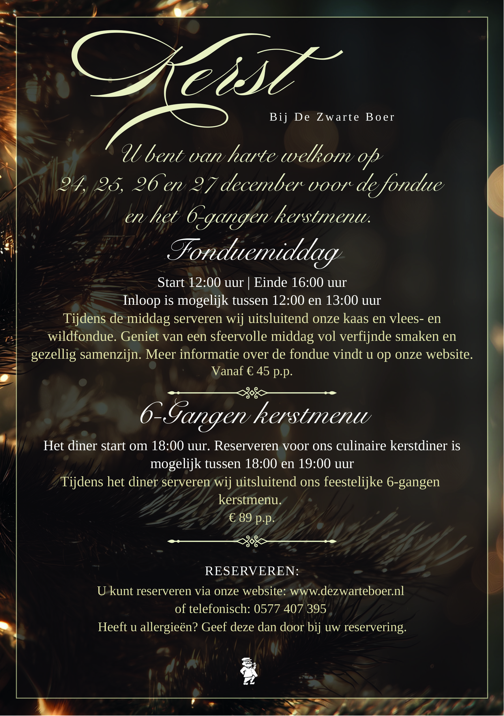 Kerstmenu Zwarte Boer 2026